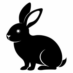 Obraz premium Rabbit silhouette in vector. Easter bunny, Can be used as a stencil or template for festive decorations, postcards, shop windows