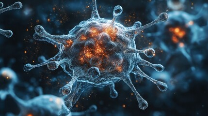 close up of a virus attacking the organism