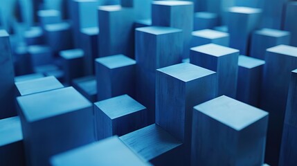 Obraz premium Abstract Blue Cube City