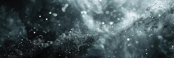 Obraz premium Abstract cosmic background with swirling dust and sparkling particles.