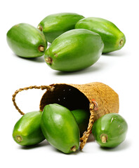 Papaya fruit isolated on a white background
