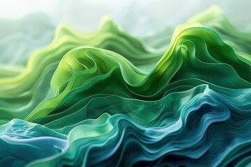 Obraz premium Abstract Green and Blue Landscape