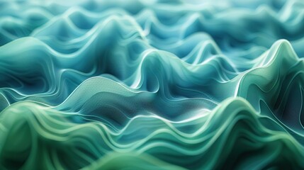 Obraz premium Abstract Wavy Blue and Green Texture