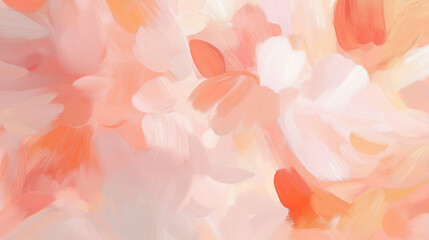 abstract and colorful artwork depicting pink and orange flowers on a pristine white background, highlighting their delicate charm.