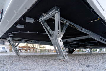 Adria Campervan at parking. Family rv camper van.