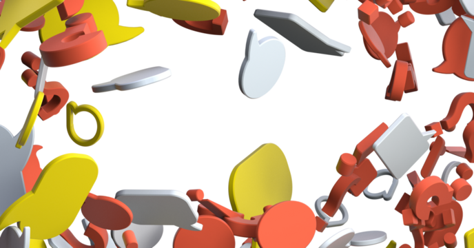 flying email icon and web flying