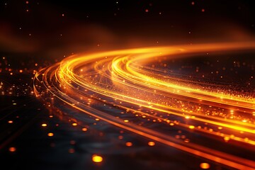 Abstract Light Trails in Orange
