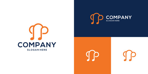 cloud music logo design vector