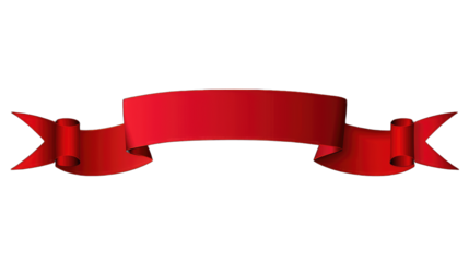 Satin Ribbon in Red, Isolated on White Background