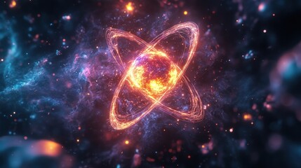 A glowing, colorful, and abstract representation of a planet or star. The image is a work of art, with a sense of wonder and mystery