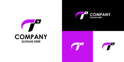 Obraz premium letter T logo design vector