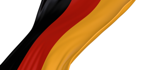 The German flag billowing in the wind