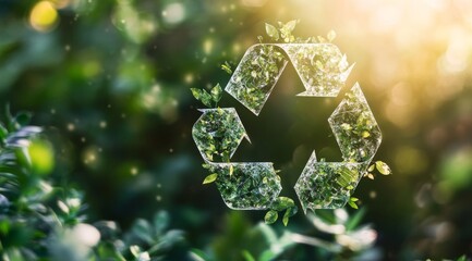 Visual representation of the circular economy concept, highlighting the reuse and recycling of renewable resources for a sustainable environment