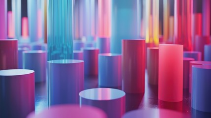 Fototapeta premium Abstract Neon Cylinders