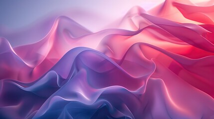 Obraz premium Abstract Pink and Blue Fabric Waves