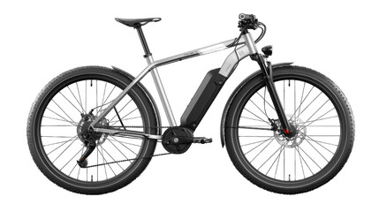 High-Tech Electric Bicycle Isolated on Transparent Background