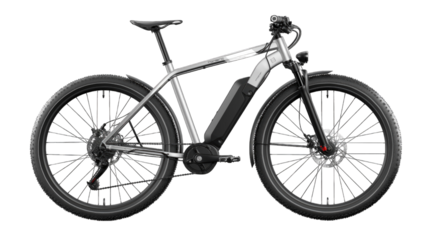 High-Tech Electric Bicycle Isolated on Transparent Background