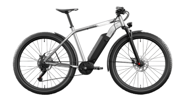 High-Tech Electric Bicycle Isolated on Transparent Background