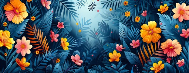 Obraz premium Retro Botanical Quote Background Set
