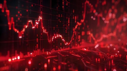 Animated stock market financial graph with downward trend