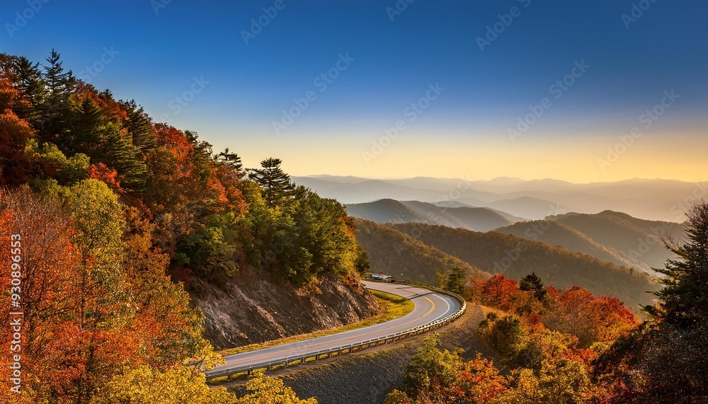 Sticker nature scenes on blue ridge parkway great smoky mountains