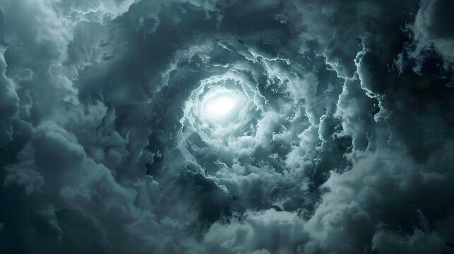 Dramatic grey sky with paranormal smoke