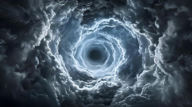 Heavenly sky with paranormal smoke