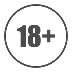 Plus 18 Movie Symbol Icon Vector Illustration, pixel perfect, editable stroke