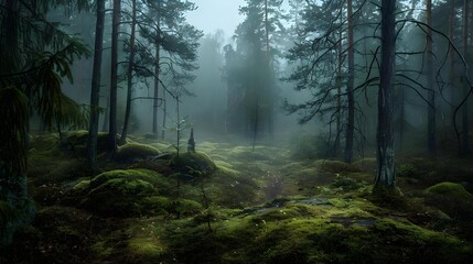 Obraz premium Forest landscape in Uppsala, Sweden