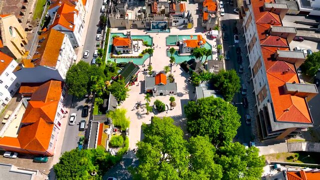 Aerial view of Coimbra, a riverfront city in central Portugal and the country&rsquo;s former capital, is home to a preserved medieval old town and the historic University of Coimbra