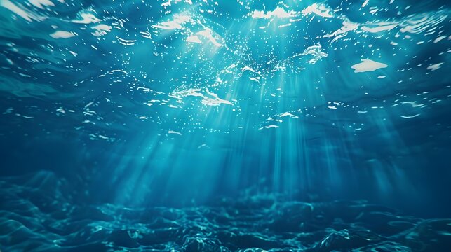 Seamless loop of deep blue ocean waves from underwater view