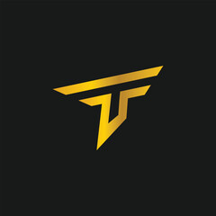 TF vector logotype design in editable illustration for a minimal TF logo