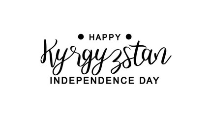 Happy Kyrgyzstan Independence Day Text Animation. Great for Happy Kyrgyzstan Independence Day Celebrations with transparent background, for banner, social media feed wallpaper stories