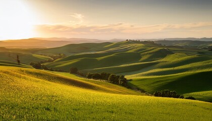 golden hour landscape in rolling hills perfect for nature prints and posters