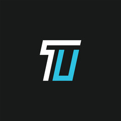 TU vector letter alphabet logo design in vector format. Minimal perfect concept intials