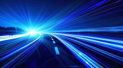 Speed and Light Trails on a Night Road