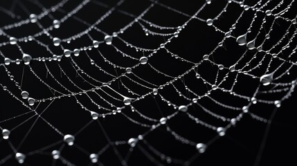 Dew Drops on a Spider Web - Nature's Intricate Beauty