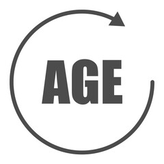 Age icon design. vector illustration. arrow symbol. Age limit concept, pixel perfect