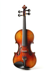 Fototapeta premium Beautiful True Antique Violin Handmade Isolated on White Background, Exquisite Craftsmanship, Vintage Musical Instrument, Elegant Woodwork, Classic Stringed Instrument, Timeless Artistry