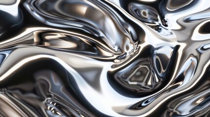 Abstract Silver Liquid Texture