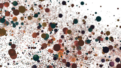 Multicolor confetti abstract background with a lot of falling pieces, isolated on a white background. Festive decorative tinsel element for design