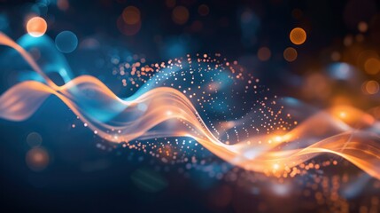 Fototapeta premium Abstract Digital Art with Glowing Lines