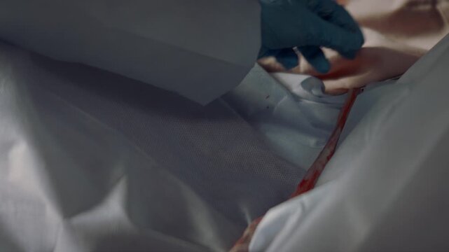 Umbilical Cord Cutting by a Midwife at Childbirth