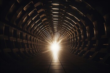Naklejka premium Futuristic Tunnel Architecture: Abstract Geometric Design