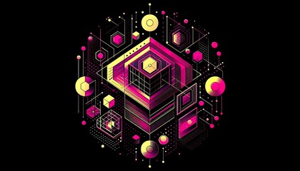 Obraz premium Geometric Techno Patterns 8K resolution