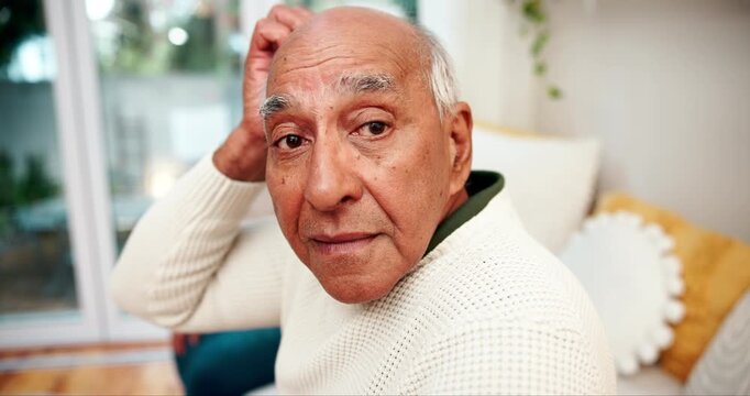 Senior couple, argument and fight with conflict on sofa for disagreement, divorce or toxic relationshop at home. Elderly man and woma shouting in living room dispute, breakup or problem at house