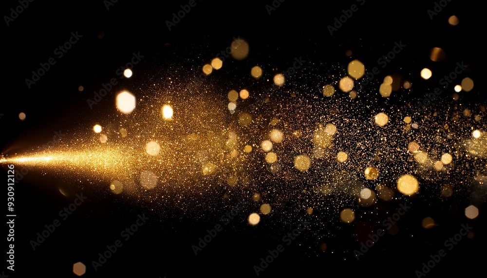 Wall mural isolated gold glittering particle effect