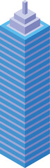 Obraz premium Blue isometric office building standing tall with a unique architectural design