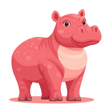 Cute cartoon hippo character with a cheerful expression, perfect for children's books or playful designs.