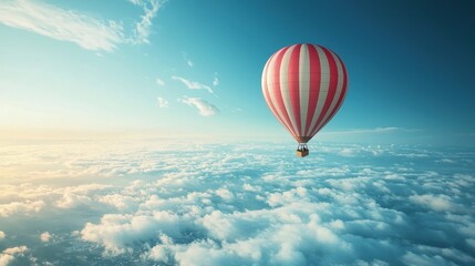 Fototapeta premium Hot Air Balloon Soaring Above Cloudscape